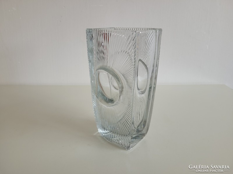 Retro Cseh Rudolf Jurnikl mid century üveg váza Sklo Union Osaka