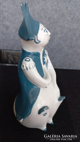 Zsolnay-Török János- krumpli Napóleon figura, 14,5 X 8 cm