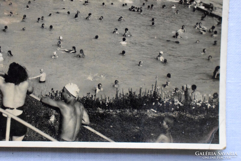 Bükkszék Strand - Fürdőzők- jó fotó képeslap  Sztanek Ede Pásztó fényképezte 1948ban