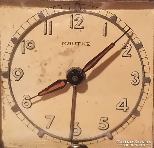 ANTIK Mauthe MŰKÖDŐ UTAZÓÓRA az 1940-es évekből, utazási ébresztőóra
