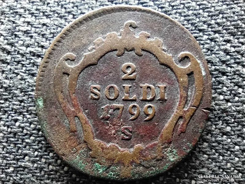 Olasz Államok Gorizia II. Ferenc (1792-1804) 2 soldo 1799 S