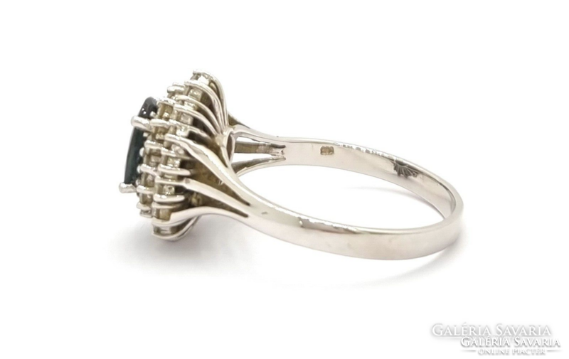 Margaréta Gyűrű 2 ct Zafírral és 0.90 ct Gyémántokkal.Tanúsítvánnyal.