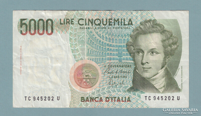 5000 Lire 1985 CINQUEMILA ( 5000 Olasz Líra) BELLINI