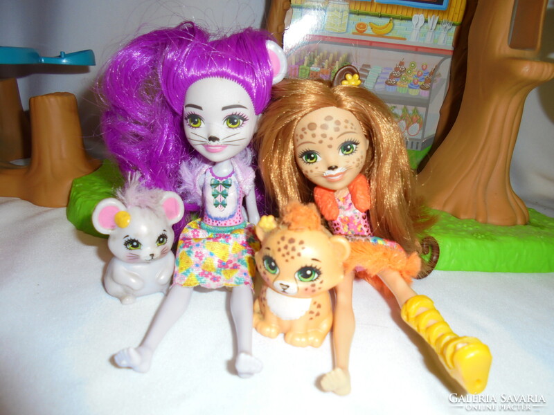 Enchantimals dzsungel kávézó játék és baba+állat szettek - együtt