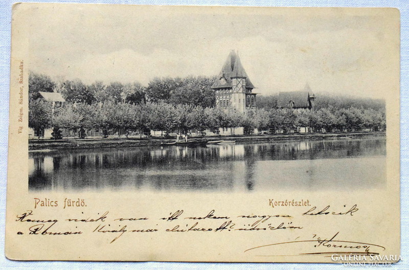 Palics fürdő - Korzórészlet  -  fotó képeslap - 190?