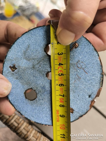 Antik 2 felhúzós zománc szàmlap feles ütős Biedermeier asztali óra kandalló óra szàmlap  kb 10 cm