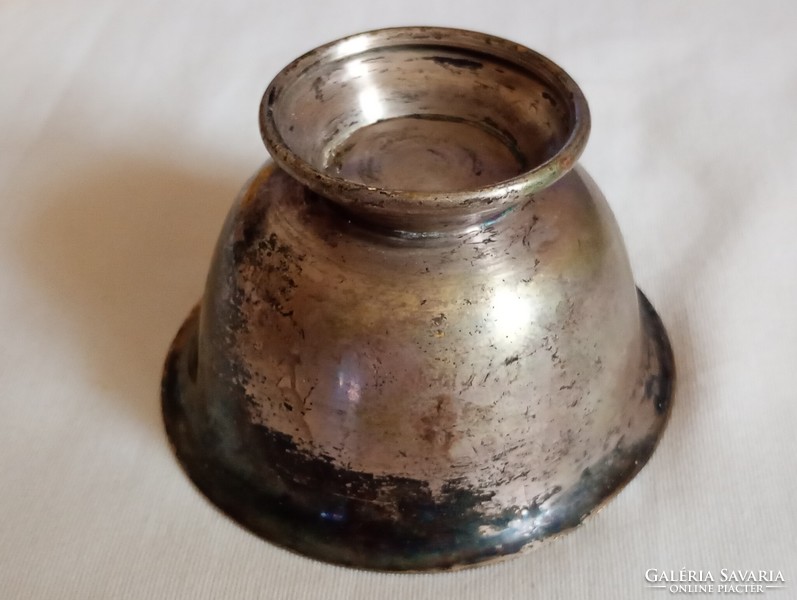 Kehely césze ezüstözött réz Ø9x5,5cm régi borbély