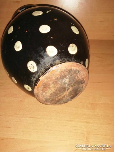 Antik mázas pöttyös szilke köcsög - 26 cm magas