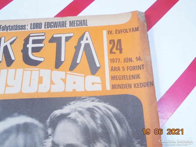 Régi retro újság - Rakéta Regényújság - 1977. június 14. - Születésnapra ajándék.