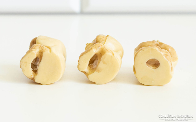 Három bölcs majom - japán szobrok, Okimono stílusú vegán netsuke figurák