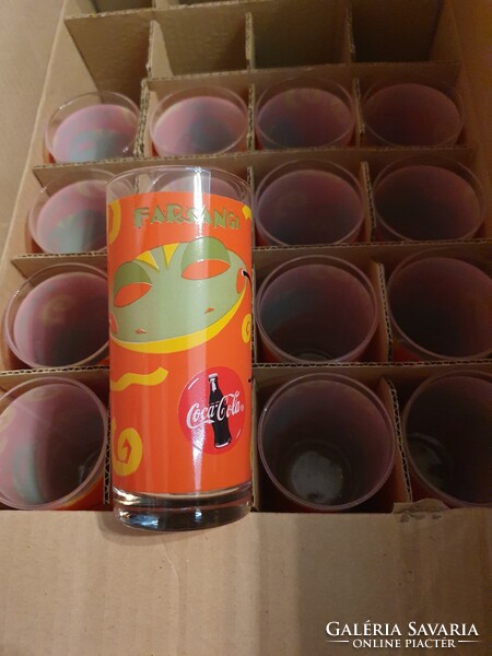 Retró farsang Coca Cola pohár 16 db új állapotban