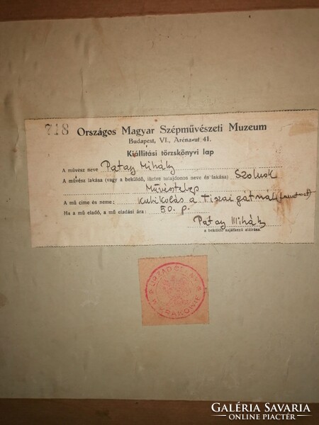 Patay Mihály fametszet 1937