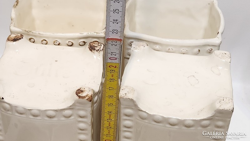 "Julie" jelzett "Kávé, rizs, czukor..." feliratos fehér konyhai keménycserép fűszertartó 9 db (3204)