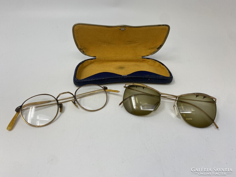 2db antik aranyozott szemüveg, napszemüveg RZ