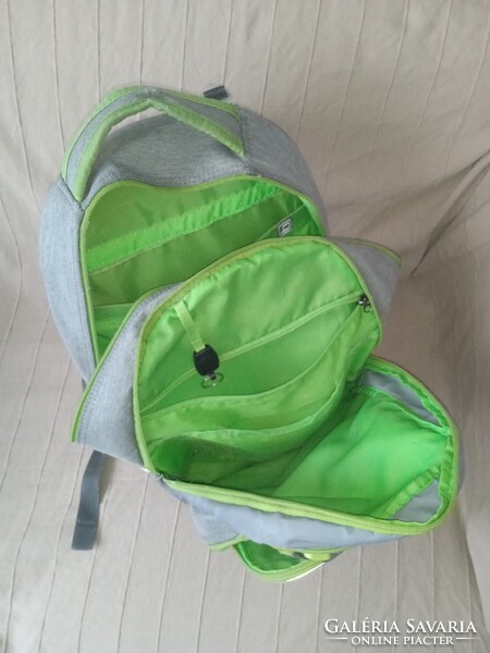 OXYBAG ergonomikus iskolatáska, hátizsák - OXY Green - zöld/szürke-fényvisszaverős