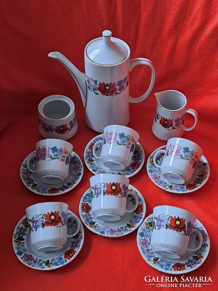 Ritka, hibátlan! KALOCSAI PORCELÁN 6 személyes mokkás / kávés készlet