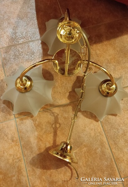 3 ágú üvegbúrás szarvasi mennyezeti csillár (E27, 3x60W)