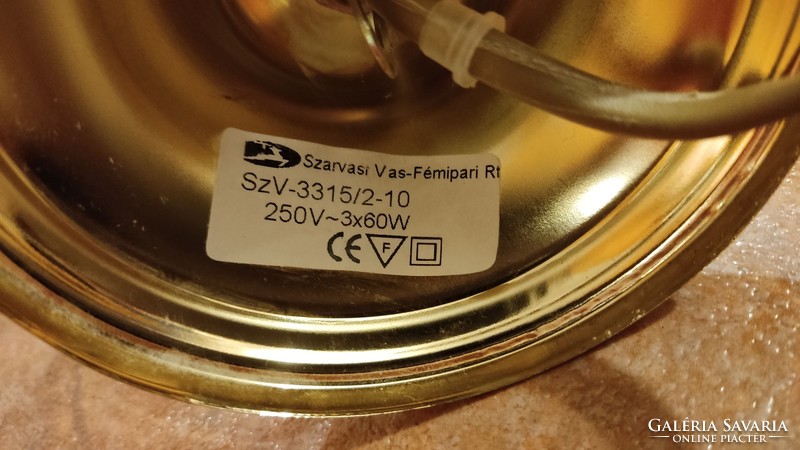 3 ágú üvegbúrás szarvasi mennyezeti csillár (E27, 3x60W)