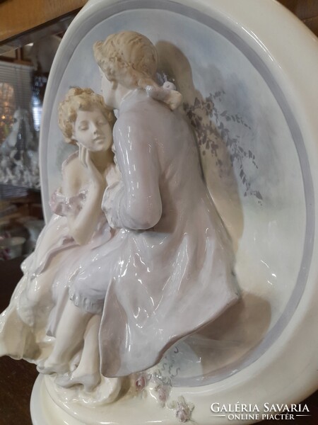 Alt Wien Deposé,Podany 1910-20 Évek Scauer Vienna Faience Austria Szerelmes Pár Figurális Porcelán.