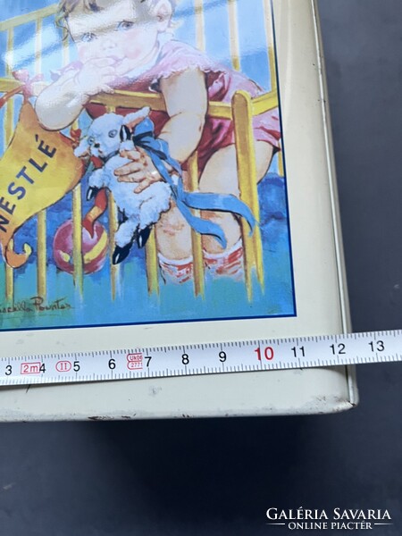 Régi Nestlé BEBA tápszeres fémdoboz csatos tetővel