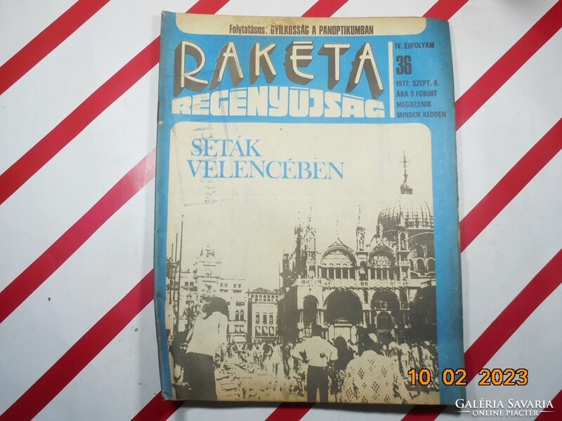 Régi retro újság - Rakéta Regényújság - 1977. szeptember 6. - Születésnapra ajándék.