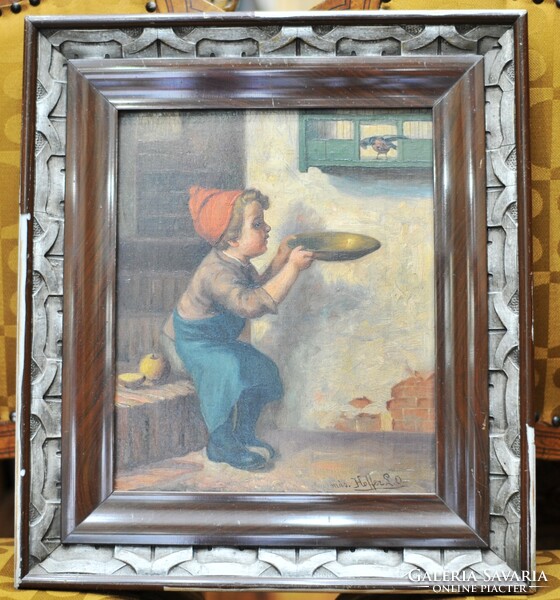 Hoffer L. O.  (1870 - ism. ) festőművész alkotása az 1900-as évek elejéről! Eredeti, szignált!