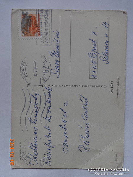 Régi grafikus  képeslap - Demjén Zsuzsa rajz