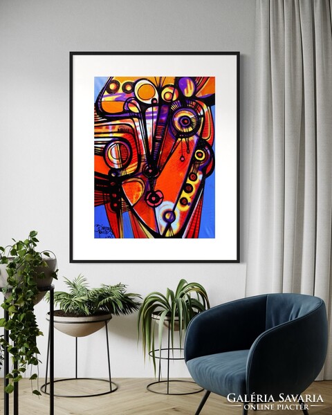 Simeon Gonzales - Rostro en Evolución - XL- 70x100 cm, akril, vászon