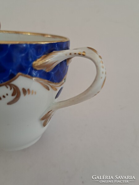 GYŰJTŐI DARAB!!!Antik ~1880 jelzett Herendi vagy Sevres porcelán blue fish scale kávés/mokkás csésze