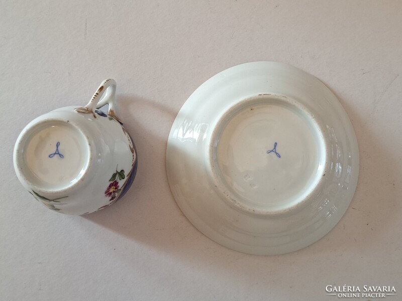 GYŰJTŐI DARAB!!!Antik ~1880 jelzett Herendi vagy Sevres porcelán blue fish scale kávés/mokkás csésze