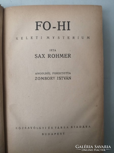 SAX ROHMER  -  FO-HI  -  KELETI MYSTERIUM