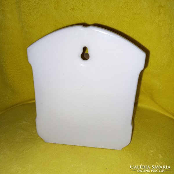 Régi, sorszámos,porcelán, fedeles, fali sótartó, fűszertartó.