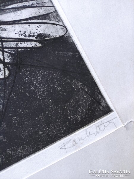Béke 1961.  Raszler Károly grafikus rézkarc keret nélkül