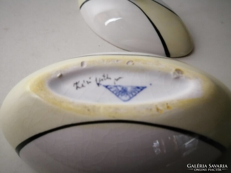 ART DECO PORCELÁN BONBONIER - KÉZIFESTÉS