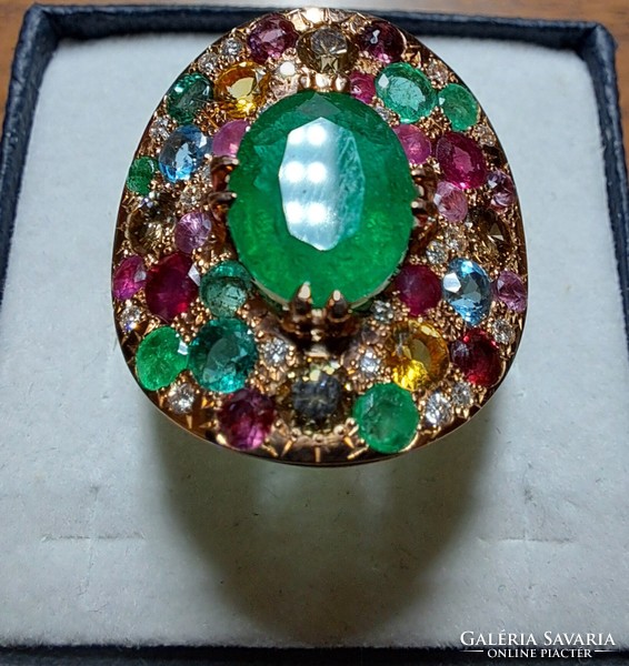 14 kt rose arany bulgari stílusú gyűrű