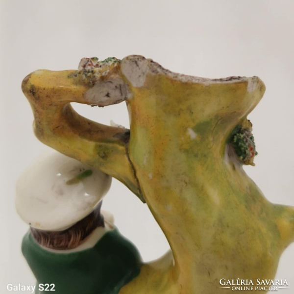 Viktoriánus 19.sz Staffordshire porcelán figura tintatartó váza 14.5cm