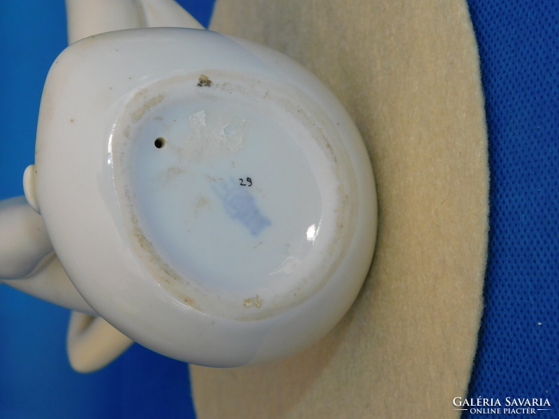 Art deco Zsolnay női akt - fésülködő nő tükörrel - porcelán nipp, figura