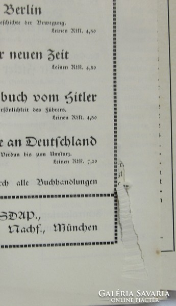 Adolf H:Mein Kampf, 1936 kiadás, I-II kötet, I. 406 oldal, II. 782 oldal, jó állapotban, nem hiányos