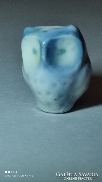 Aquincum aquazur mini miniatűr bagoly porcelán Ősz Szabó Antónia terv