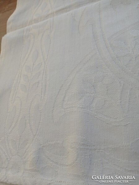 Új, hófehér, J B monogramos damaszt konyharuha, törlő, 100 x 50 cm