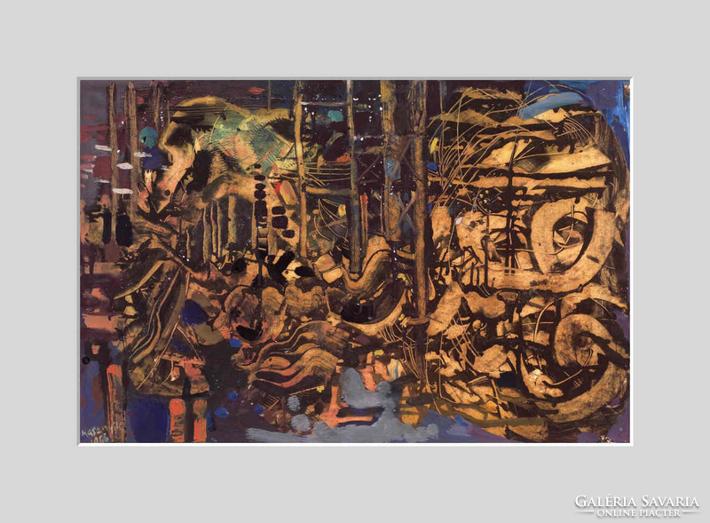 Máriási Masznyik Iván festőművész (1928-1997) – Formák játéka c. festménye