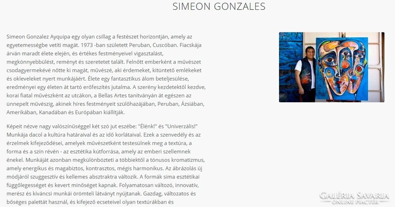 Simeon Gonzales - Rostro en Evolución - XL- 70x100 cm, akril, vászon