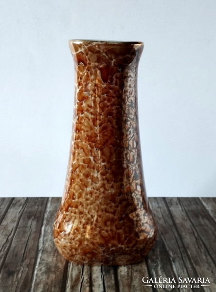 RITKA FAZONÚ LÜSZTER MÁZAS HOLLÓHÁZI PORCELÁN VÁZA IBOLYA MINTÁVAL
