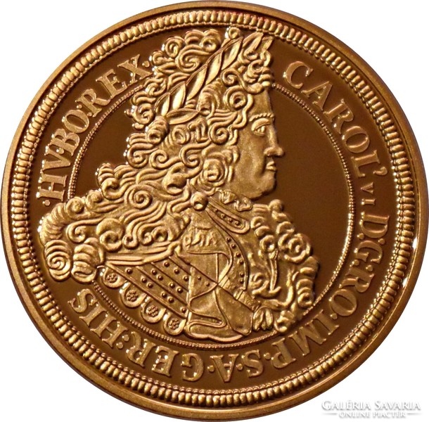 Magyar aranyóriások sorozat - III. Károly 10 aranydukát 1713 UV