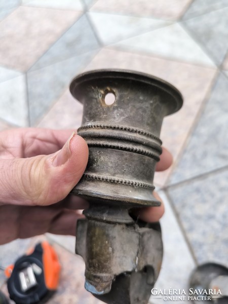 Antik öntött réz bronz tömör guruló làbak zongora bútor hangszer làb 3 db ,2,4 kg.1890- 1910.