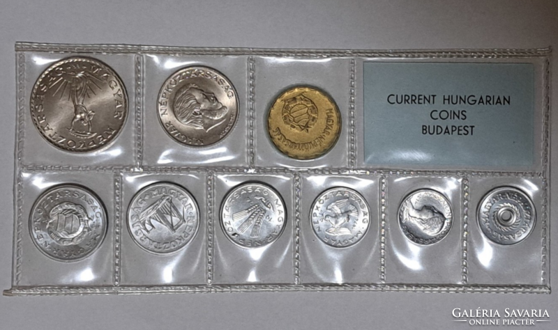 1974. Forgalmi sor, benne  ritka 5 forint és 2  fillér, 5 fillér csak 50.001 darabot gyártottak (24)