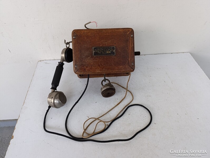 Antik telefon fali fadobozos fülhallgatós fa telefon kagylóval és hallgatóval starožitný telefón 621