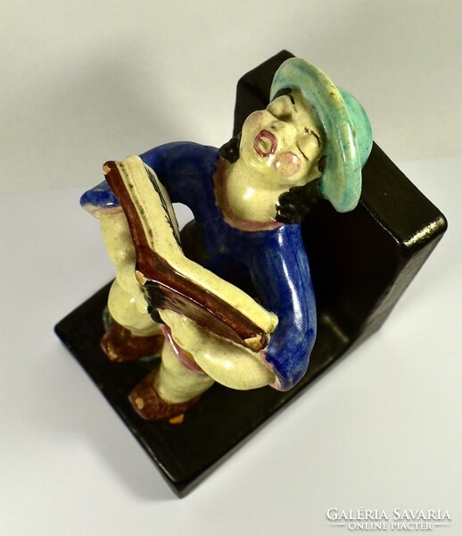 Linzer Keramik 1920 körül: ART DECO KÖNYVTÁMASZ