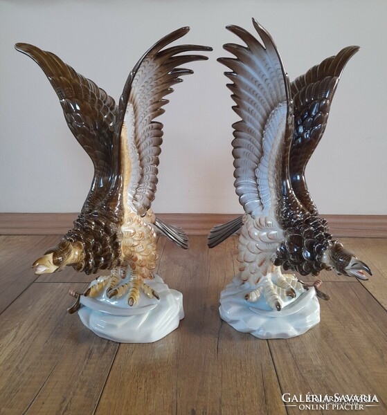 Régi Herendi porcelán Turul / Sas madár pár