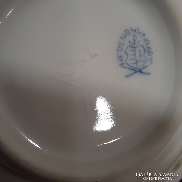 Herendi virágmintás porcelán kávéskészlet, kávés készlet 1.oszt.